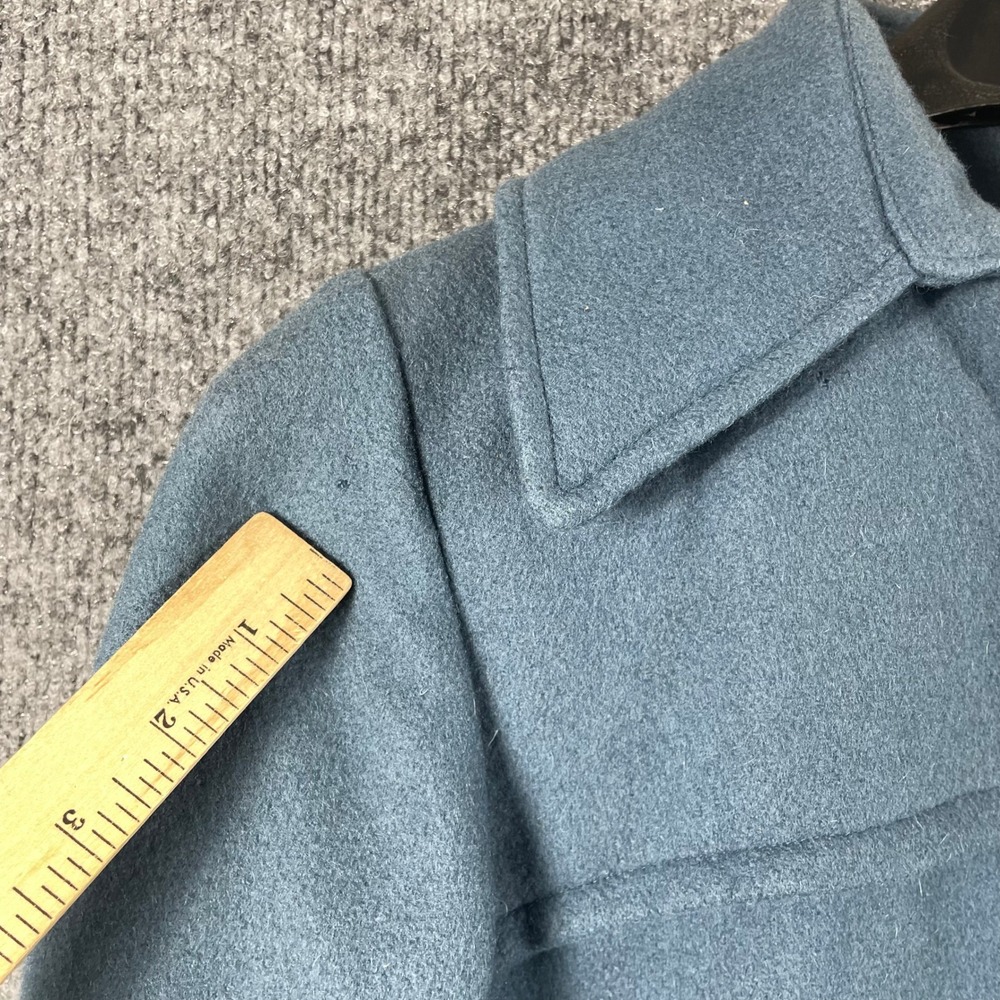 Vintage Sears JR Bazaar Coat Womens Small Blue Wool Blend Long Button Front 70s - Picture 6 of 15